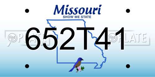 652T41 Missouri License Plate