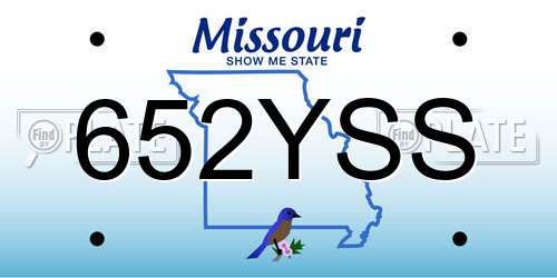 652YSS Missouri License Plate
