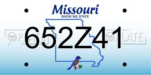 652Z41 Missouri License Plate