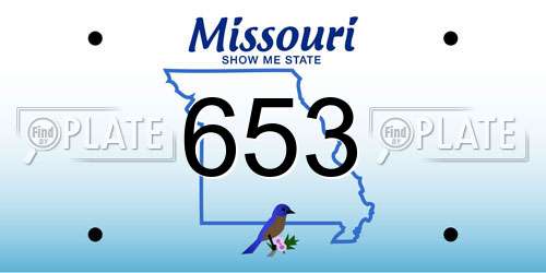 653 Missouri License Plate