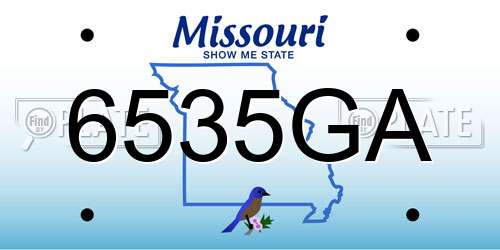 6535GA Missouri License Plate