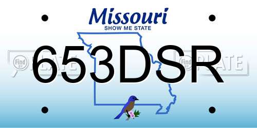 653DSR Missouri License Plate