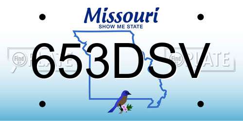 653DSV Missouri License Plate