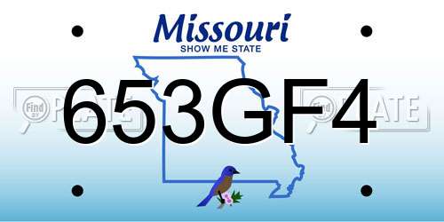 653GF4 Missouri License Plate