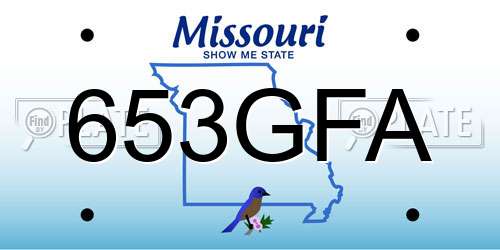 653GFA Missouri License Plate