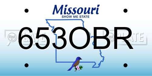 653OBR Missouri License Plate