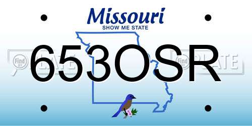 653OSR Missouri License Plate