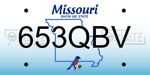 653QBV Missouri License Plate