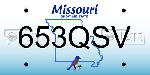 653QSV Missouri License Plate