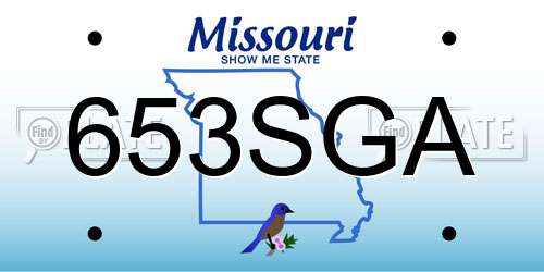 653SGA Missouri License Plate