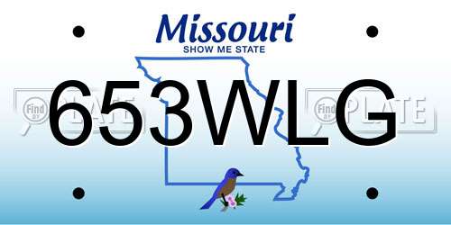 653WLG Missouri License Plate