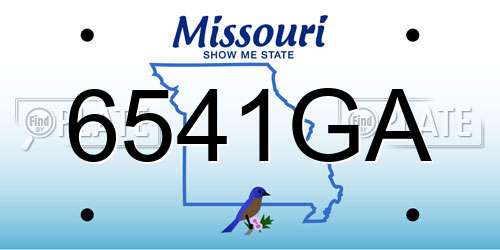 6541GA Missouri License Plate