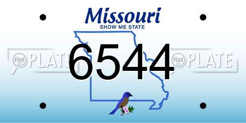 6544 Missouri License Plate