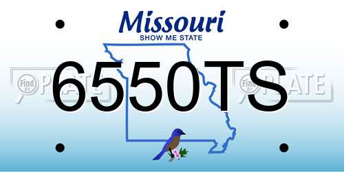 6550TS Missouri License Plate