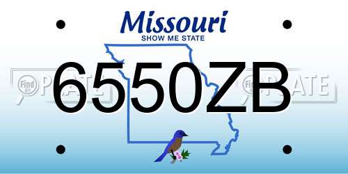 6550ZB Missouri License Plate