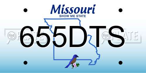 655DTS Missouri License Plate