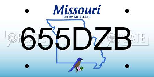 655DZB Missouri License Plate