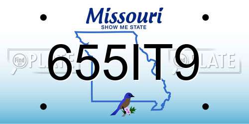 655IT9 Missouri License Plate