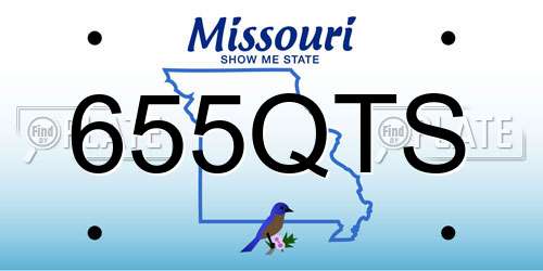 655QTS Missouri License Plate