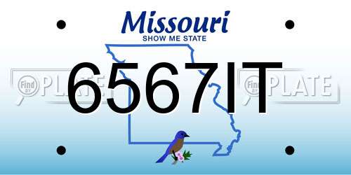 6567IT Missouri License Plate