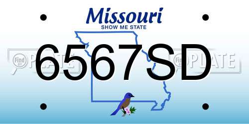 6567SD Missouri License Plate