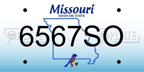 6567SO Missouri License Plate