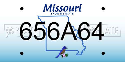 656A64 Missouri License Plate
