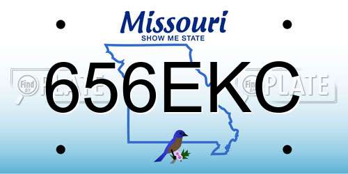 656EKC Missouri License Plate