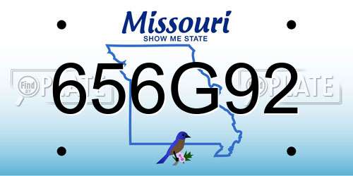 656G92 Missouri License Plate
