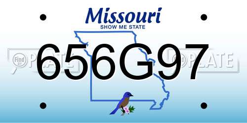 656G97 Missouri License Plate
