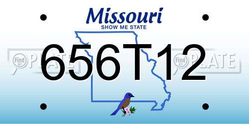 656T12 Missouri License Plate