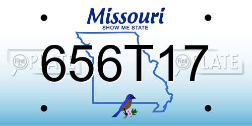 656T17 Missouri License Plate