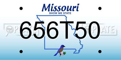 656T50 Missouri License Plate