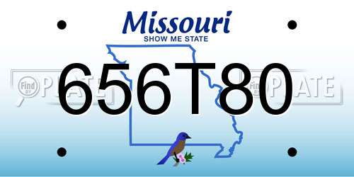 656T80 Missouri License Plate