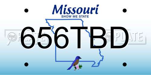 656TBD Missouri License Plate