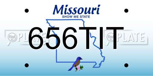 656TIT Missouri License Plate
