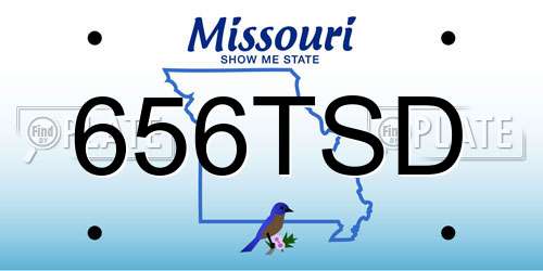 656TSD Missouri License Plate