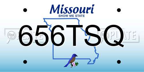 656TSQ Missouri License Plate