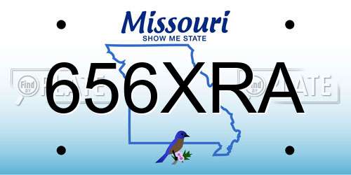 656XRA Missouri License Plate