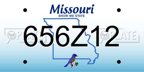 656Z12 Missouri License Plate