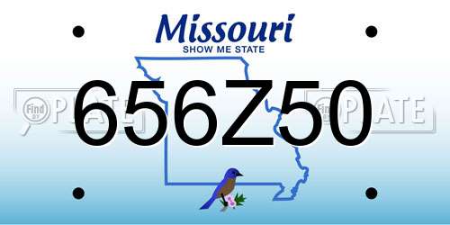656Z50 Missouri License Plate