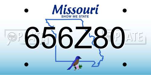 656Z80 Missouri License Plate