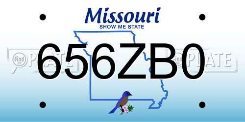 656ZB0 Missouri License Plate