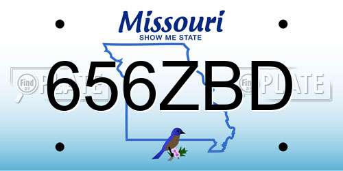 656ZBD Missouri License Plate