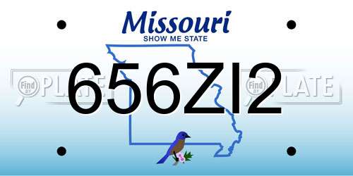 656ZI2 Missouri License Plate