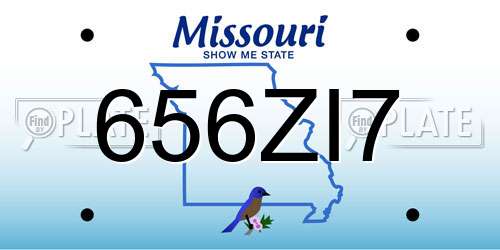 656ZI7 Missouri License Plate