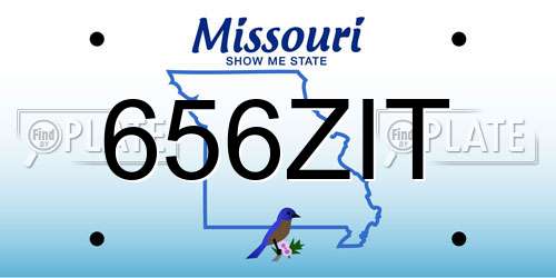 656ZIT Missouri License Plate