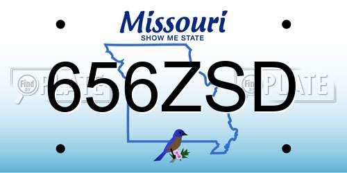 656ZSD Missouri License Plate