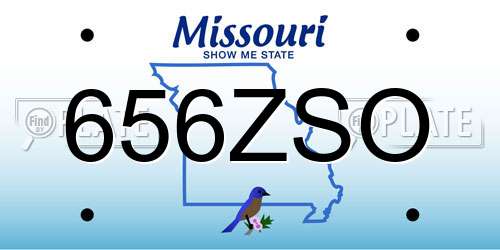 656ZSO Missouri License Plate