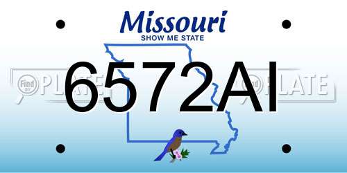 6572AI Missouri License Plate